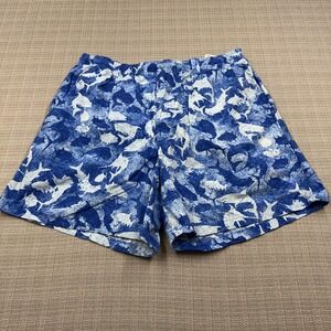 Columbia PFG Shorts Mens XL Blue Fish Swim Trunks Omni-Shade Mesh Lined 6 Inseam